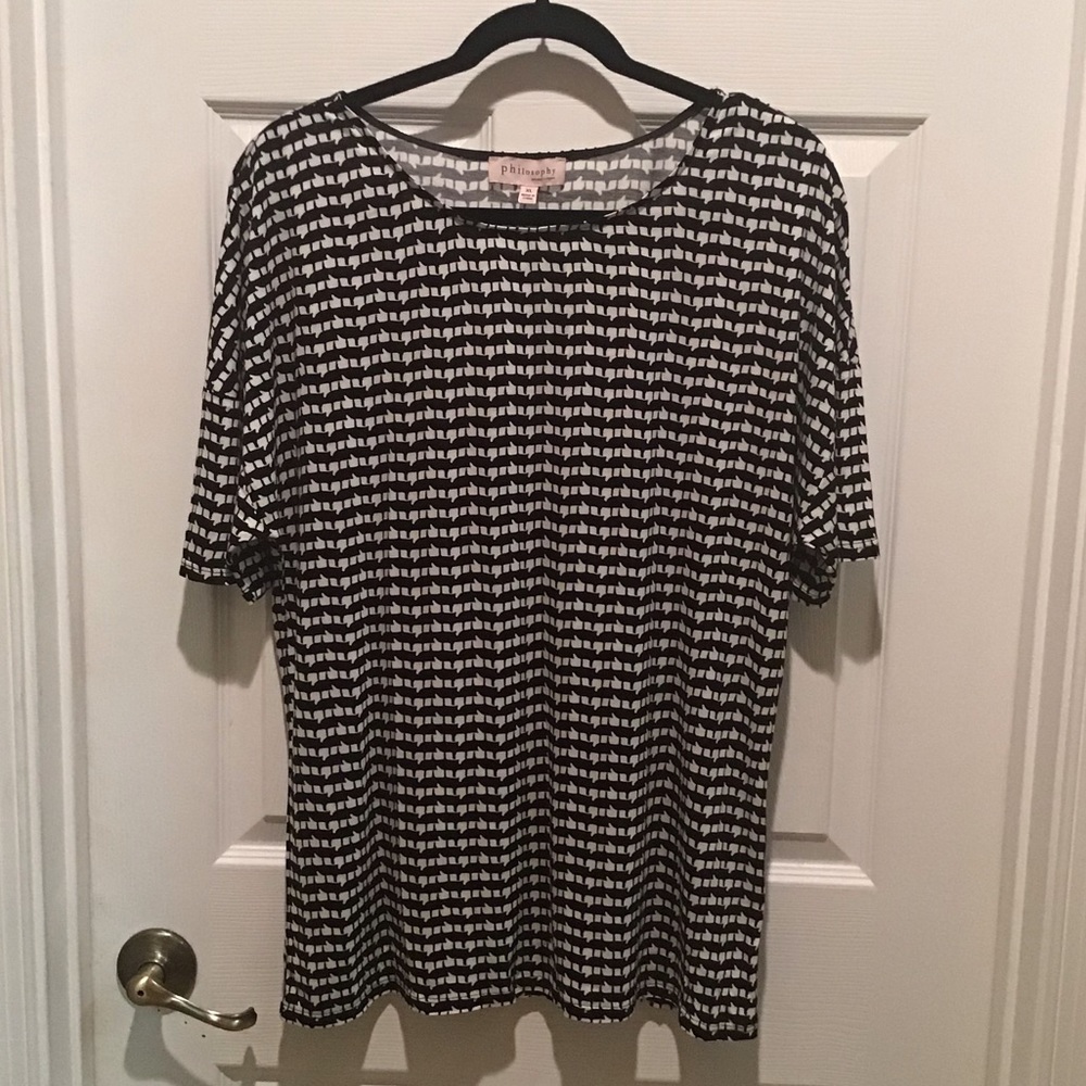 NWT Philosophy SS Shirt Black & White Sz XL - Picture 5 of 6